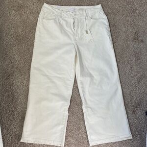 Good American White Palazzo Crop Jeans